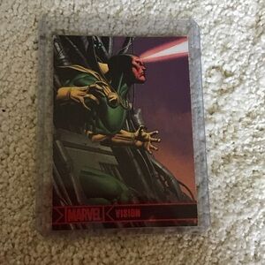 Marvel Vision Card with Red and Green Artwork